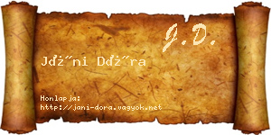 Jáni Dóra névjegykártya
